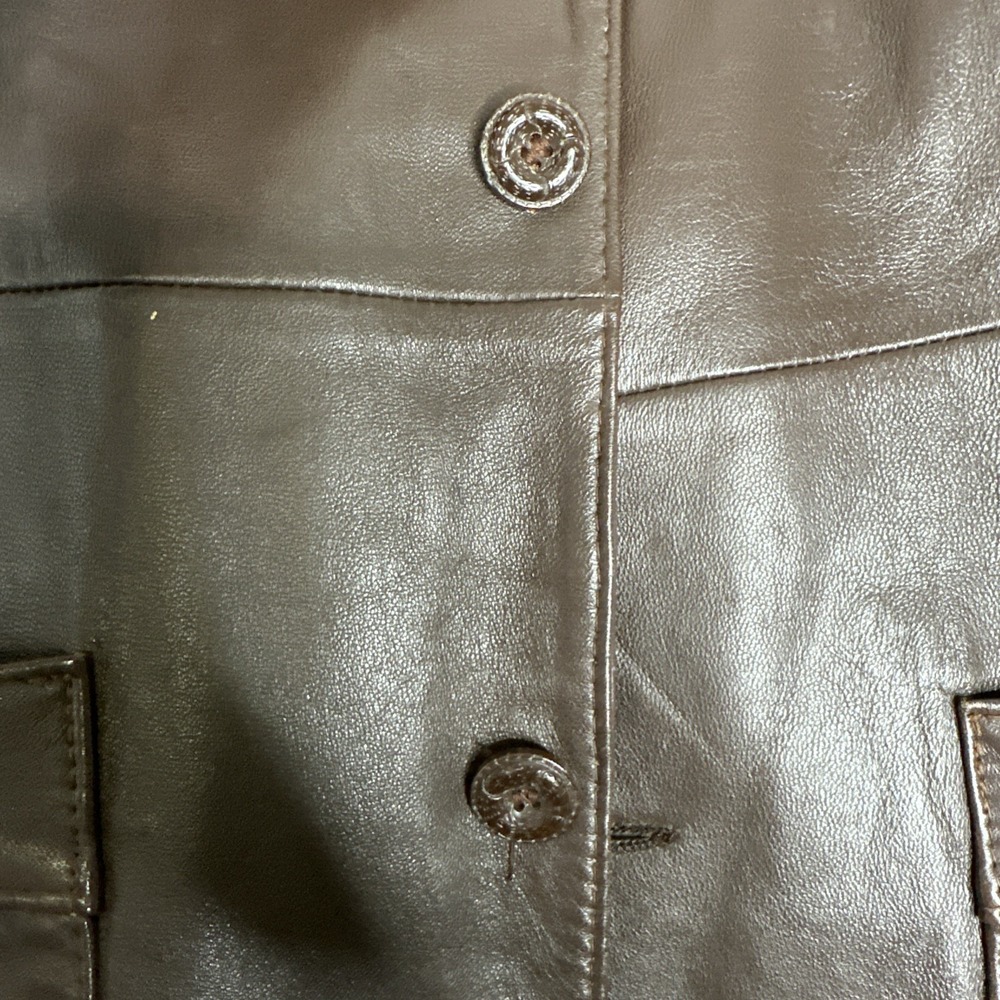 Vintage Imperial Jacket Mens Sz 40 Brown Button Front Collar 100% Leather 1980s - Picture 7 of 16